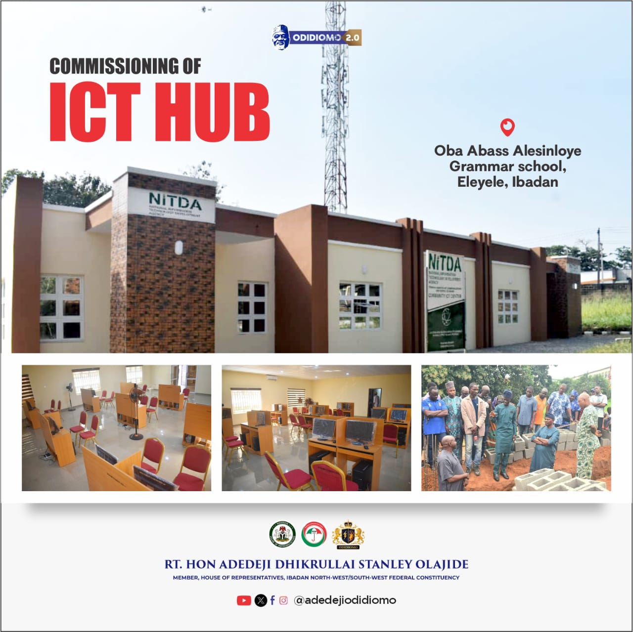 Odidiomo Commissions ICT Hub in Ibadan to Boost Digital Literacy, Empower Youth Through Technolog