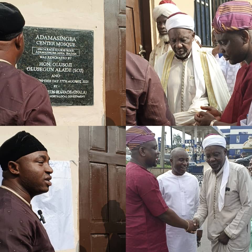 Olufade Commissions Adamasingba Central Mosque Renovated by Champion Of Ibadan Culture, Hon. Olusoji Alade (SOJ)